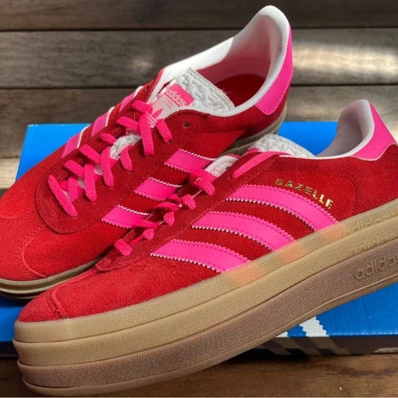 adidas Originals Gazelle Bold College Red/Lucid Pink/White
